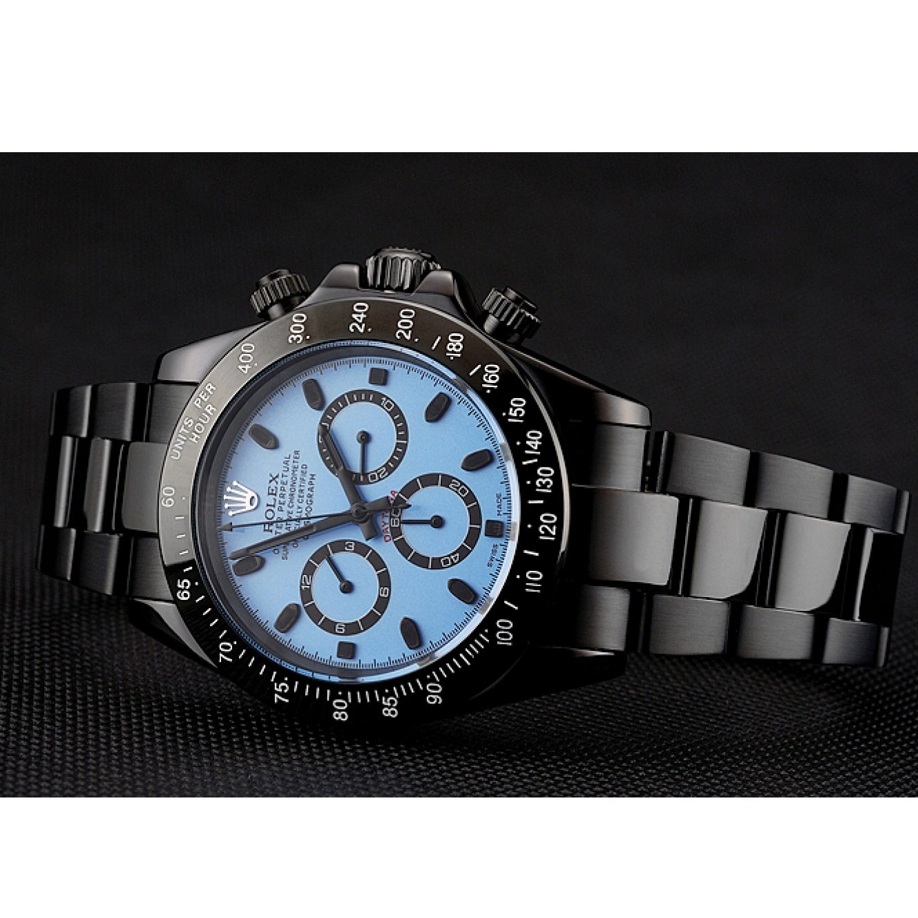 MiroTime 1029 Rolex Daytona Midnight Blue Dial Black Staineless Steel Bracelet 1454022